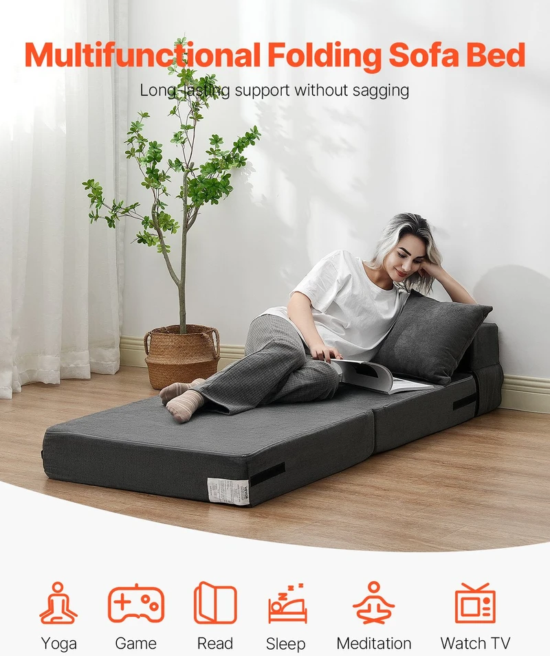 VEVOR Sulankstoma sofa-lova su 2 pagalvėmis