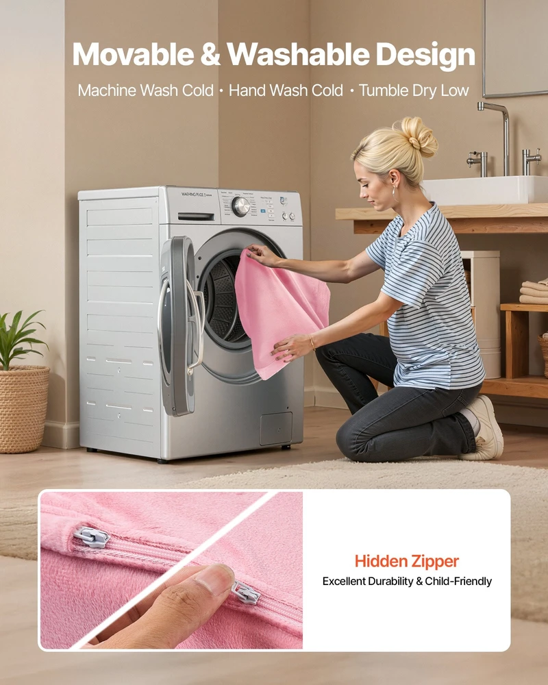 VEVOR Sulankstoma vaikiška sofa 2-in-1, rožinė