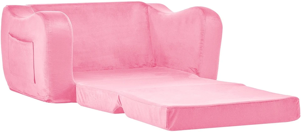 VEVOR Sulankstoma vaikiška sofa 2-in-1, rožinė
