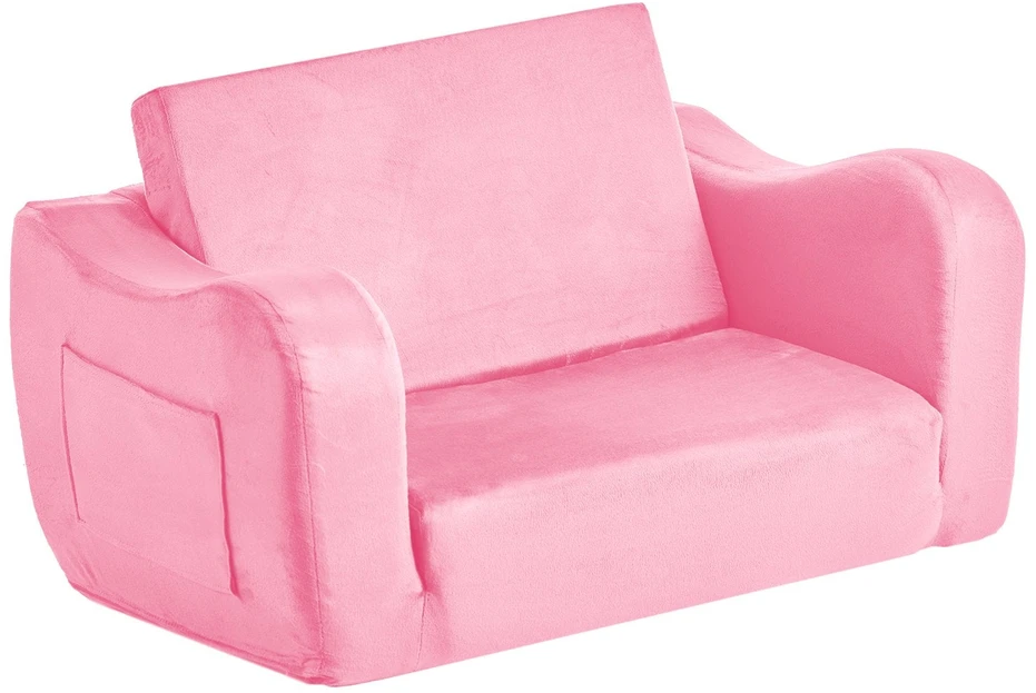 VEVOR Sulankstoma vaikiška sofa 2-in-1, rožinė