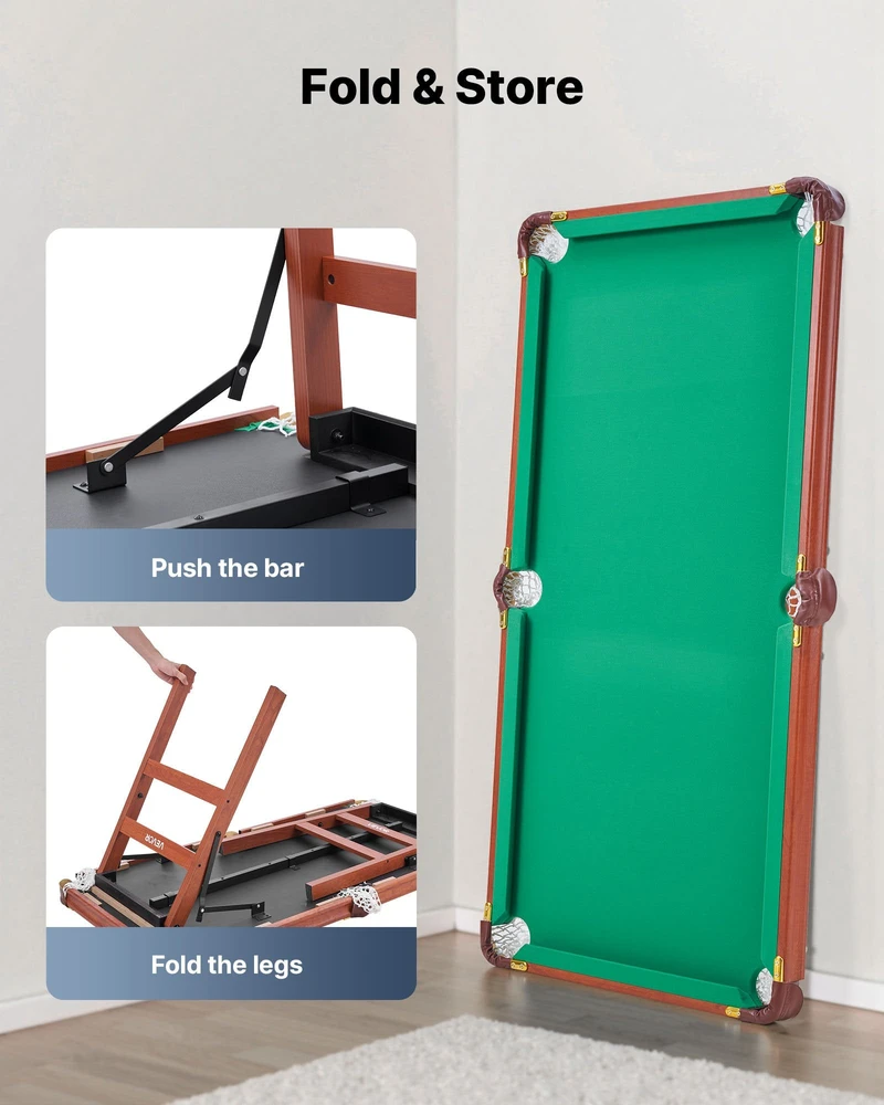 VEVOR Sulankstomas biliardo stalas 140 cm