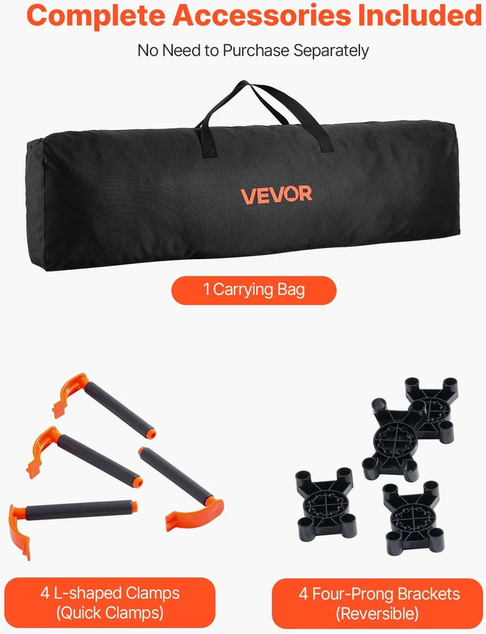 VEVOR Sulankstomas darbo stovas 1865 x 1261 mm 2041 kg