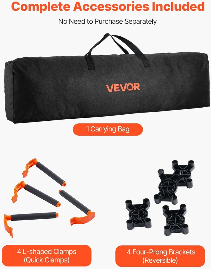 VEVOR Sulankstomas darbo stalas 2455 x 1260 mm, 2724 kg