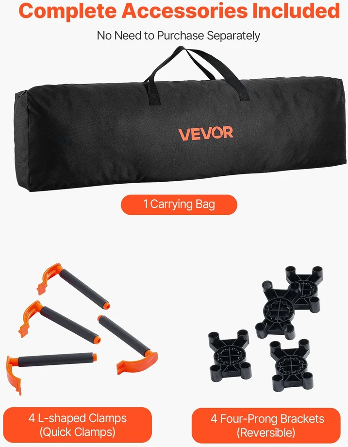 VEVOR Sulankstomas darbinis stovas 2445 x 1255 mm