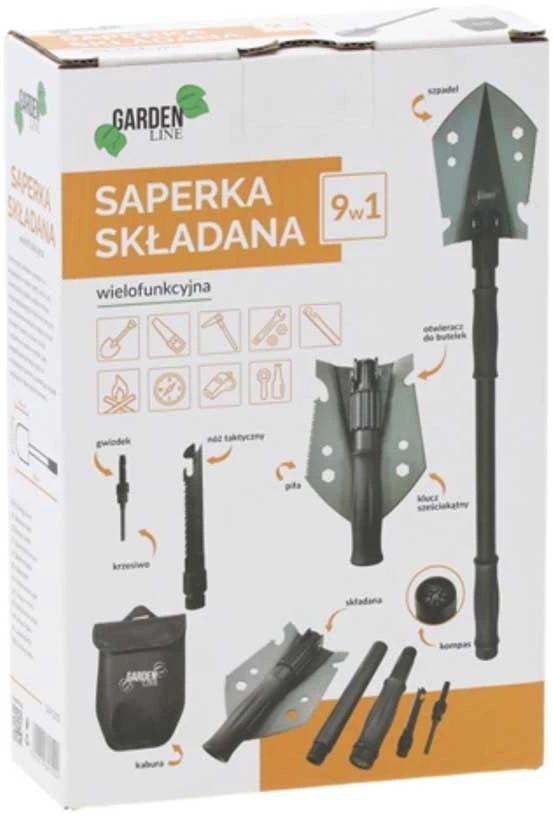 Sulankstomas daugiafunkcis kastuvėlis 9 viename