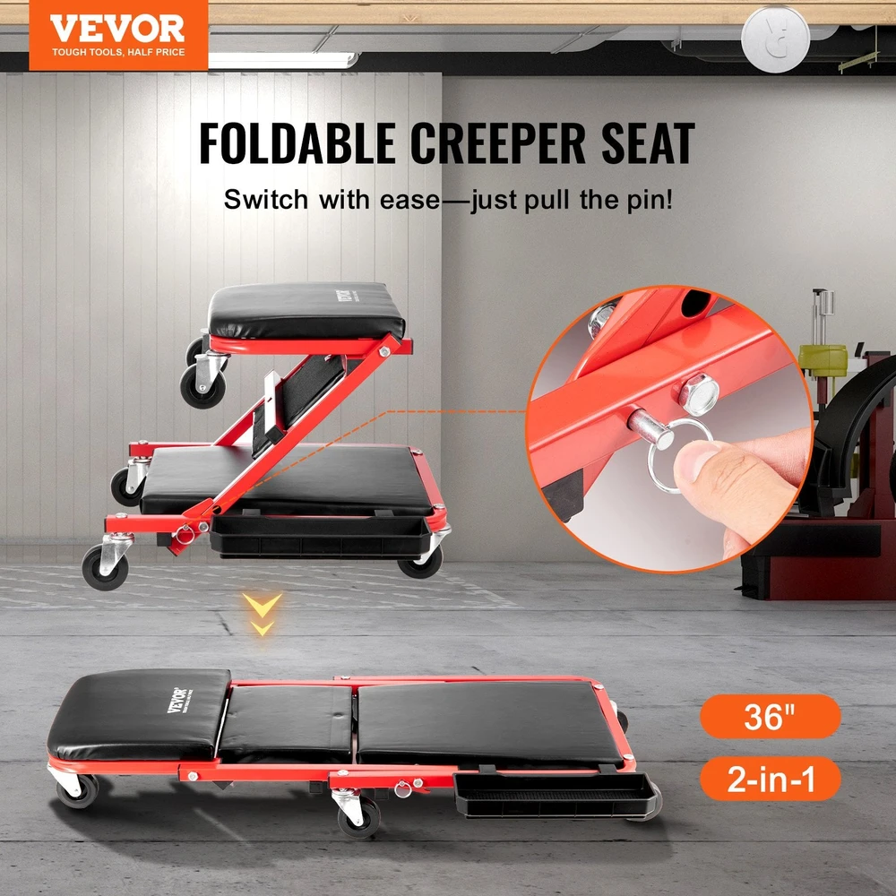 VEVOR Sulankstomas mechaniko stūmamas kėdės ir taburetės derinys