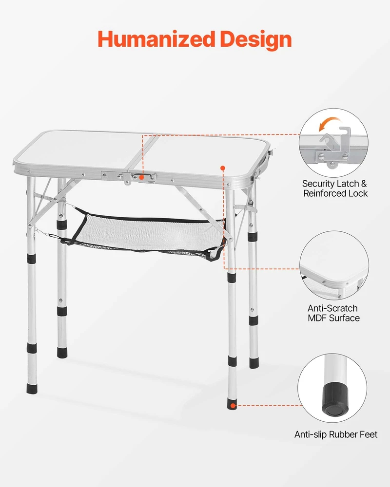 VEVOR 60 cm sulankstomas stalas piknikams ir stovyklavimui