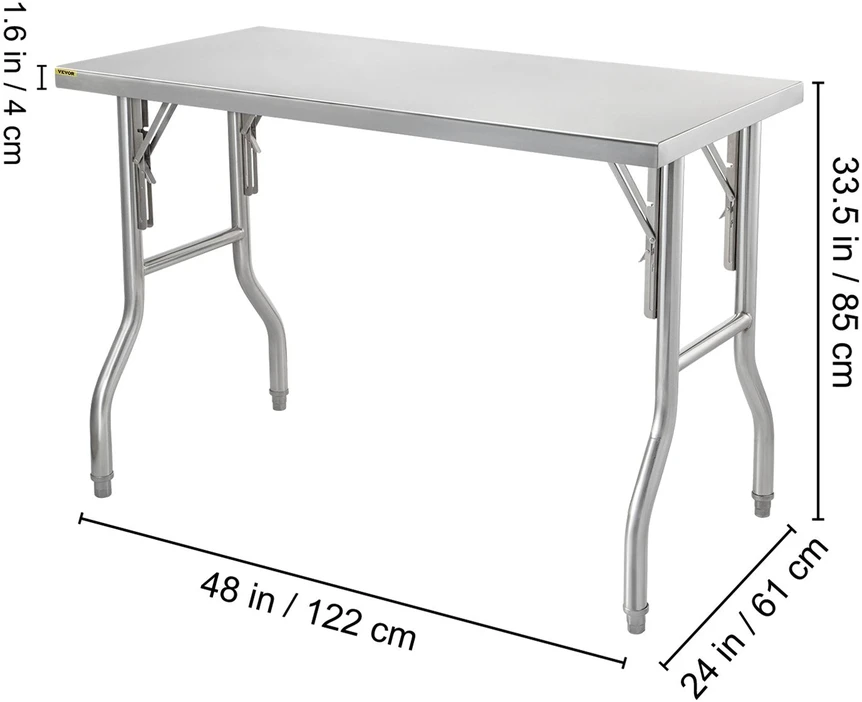 VEVOR 48 x 24 colių nerūdijančio plieno stalviršis