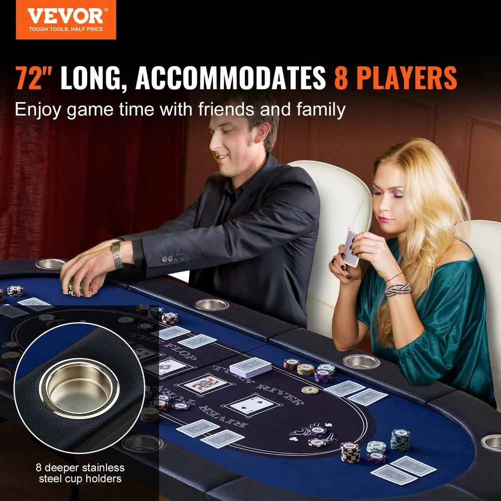 VEVOR Lankstomas 8 vietų pokerio stalas