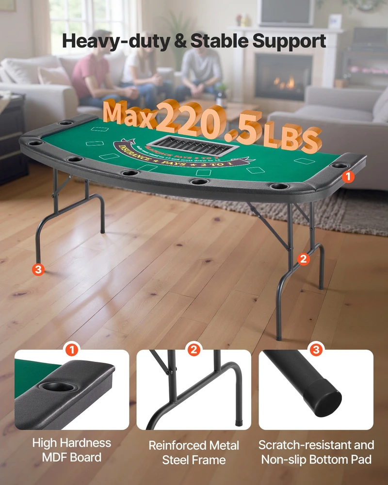 VEVOR Pokerio stalas 7 žaidėjams