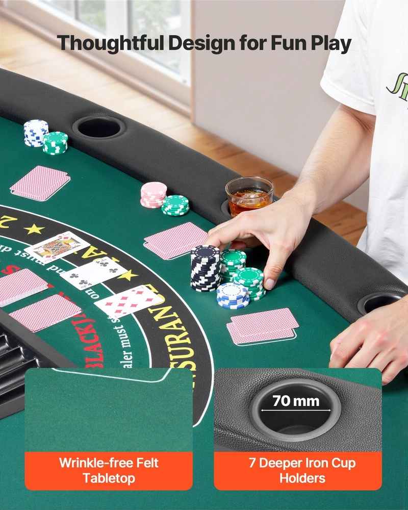 VEVOR Pokerio stalas 7 žaidėjams