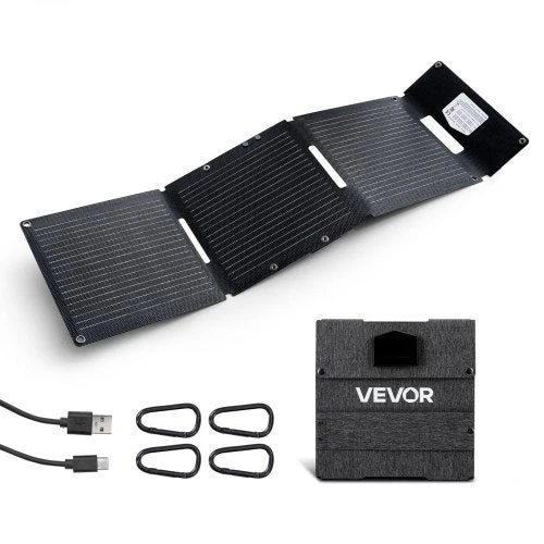 VEVOR Sulankstomas 30W saulės kolektorius, USB ir Type-C