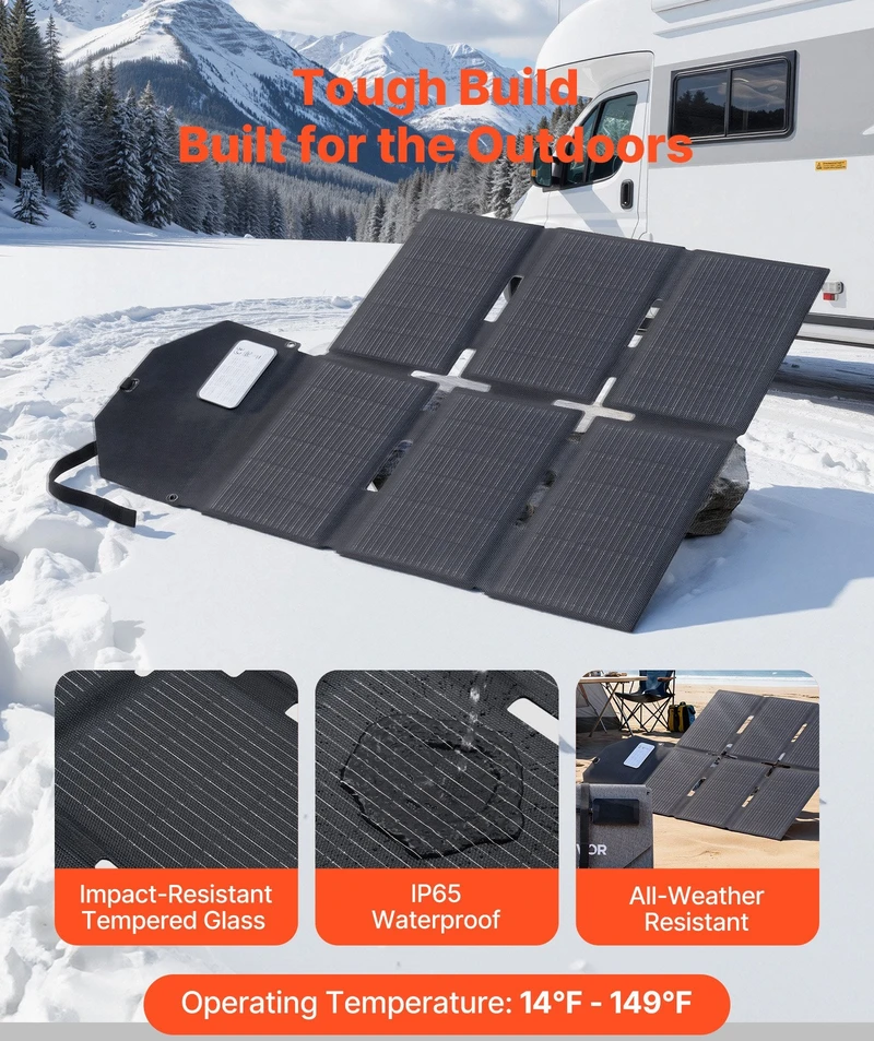 VEVOR 60W sulankstomas saulės energijos įkroviklis