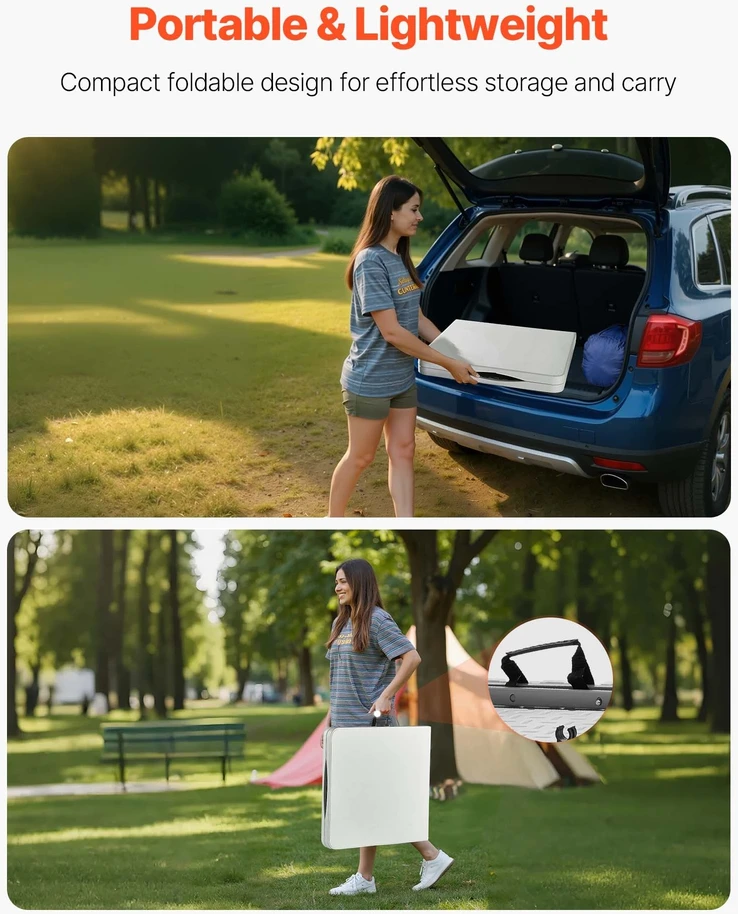 VEVOR Sulankstomas plastikinis stalas 122cm vidaus ir lauko naudojimui