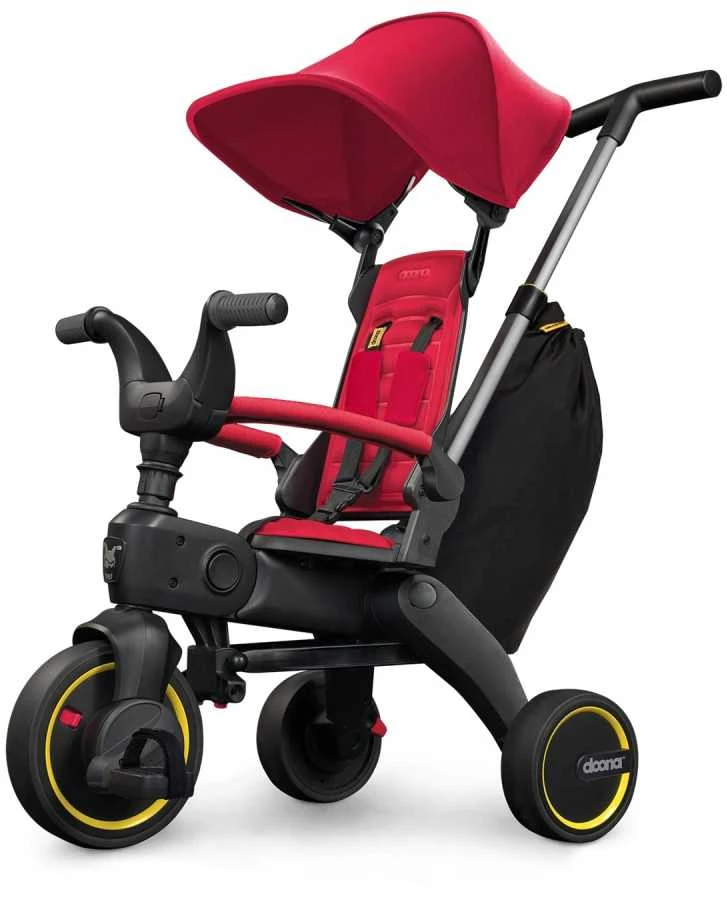 Doona Liki Trike S3 5in1 Sulankstomas triratukas dviratukas - Juodas/raudonas