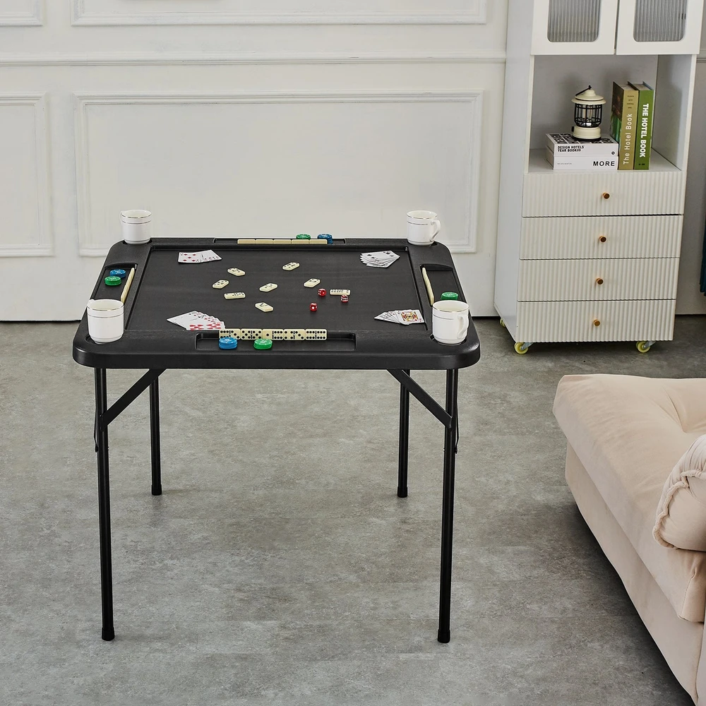VEVOR Keturkampis Mahjong stalas su laikikliais
