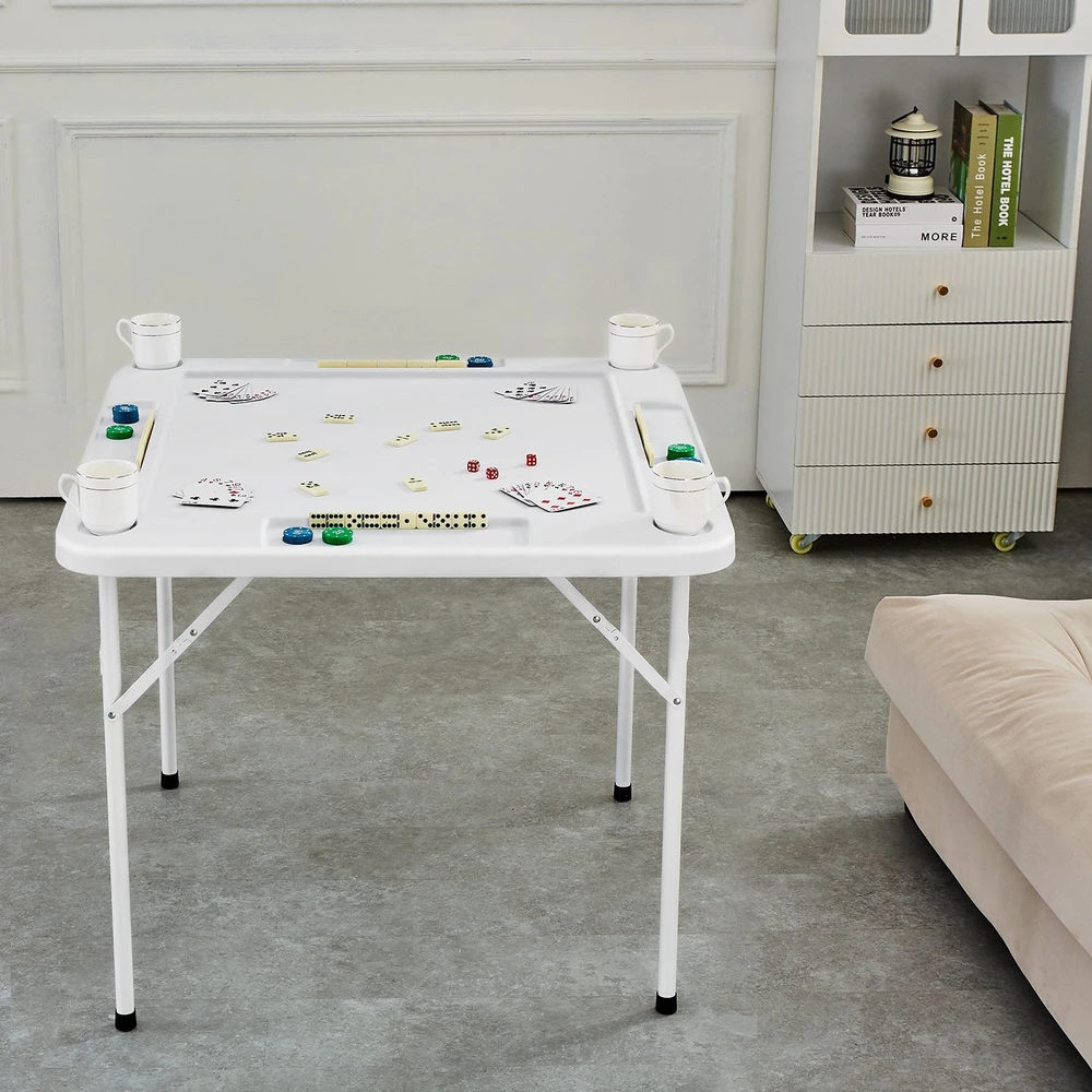 VEVOR Sulankstomas mahjong stalas su puodelių laikikliais