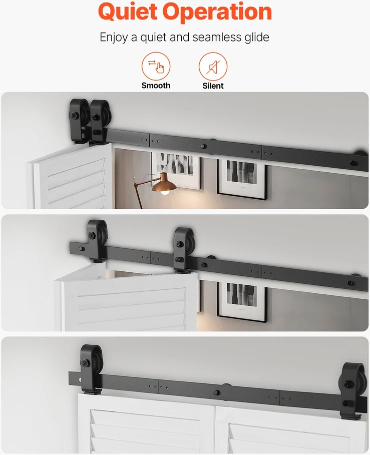 VEVOR Sulankstomai stumdomos durys su bėgiu, 101 cm