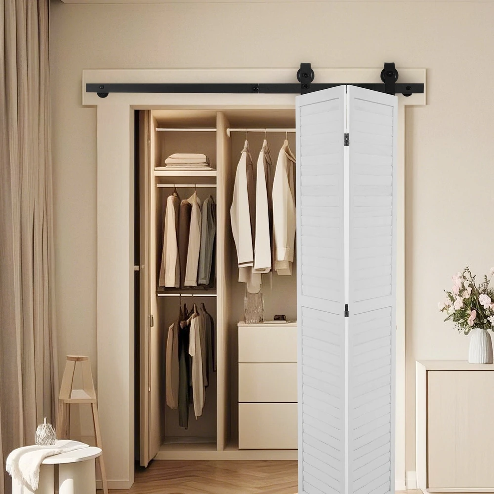 VEVOR Sulankstomo stumdomo durų bėgelio rinkinys 132 cm