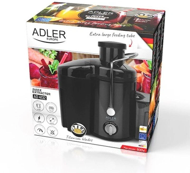 Sulčiaspaudė Adler AD 4132 | Type Juicer maker | Dark Inox | 800 W | Greičių skaičius 3