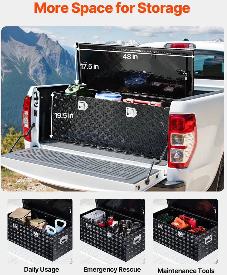 VEVOR 1219x495x444 mm aliumininė įrankių dėžė
