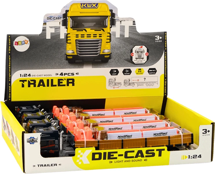 Lean Toys Sunkvežimis su priekaba 1:24 mastelio