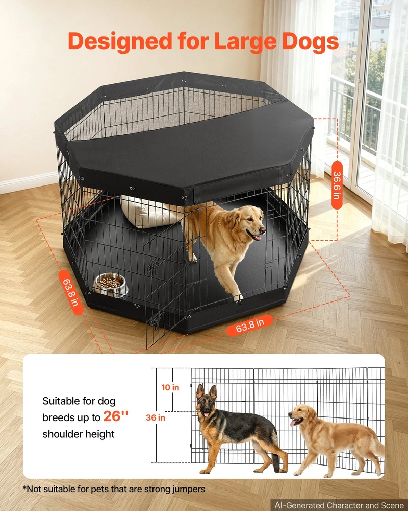 Šunų aptvaras VEVOR SKU13-2436DT, 91 cm aukščio