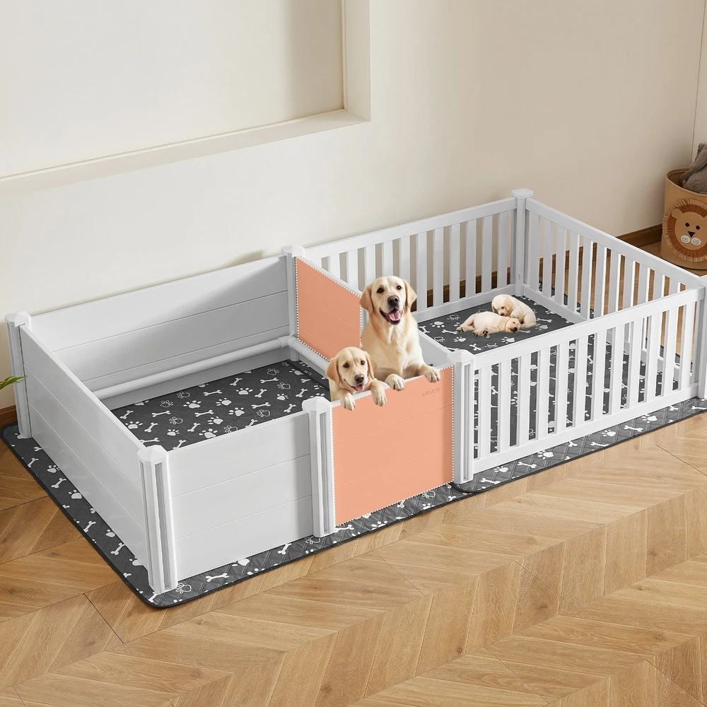 VEVOR šunų vėlyknamio dėžė, 2 kambarių