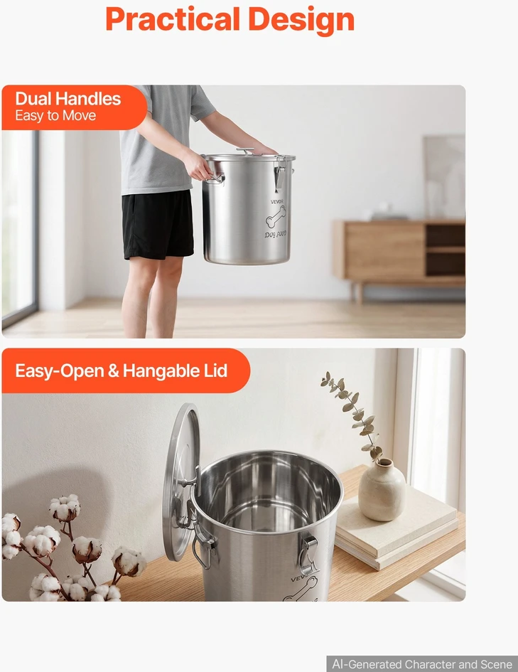 Šunų maisto laikymo konteineris VEVOR HC-20 LT, 20 l