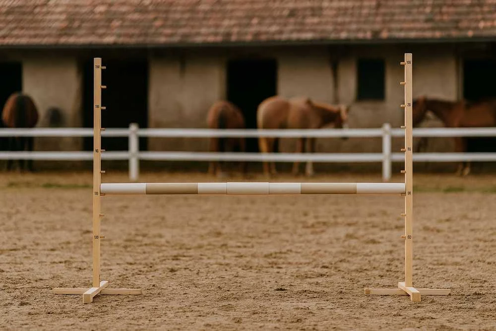 Šuolių kartelė hobby horse žaidimui smėlio spalvos 160 cm