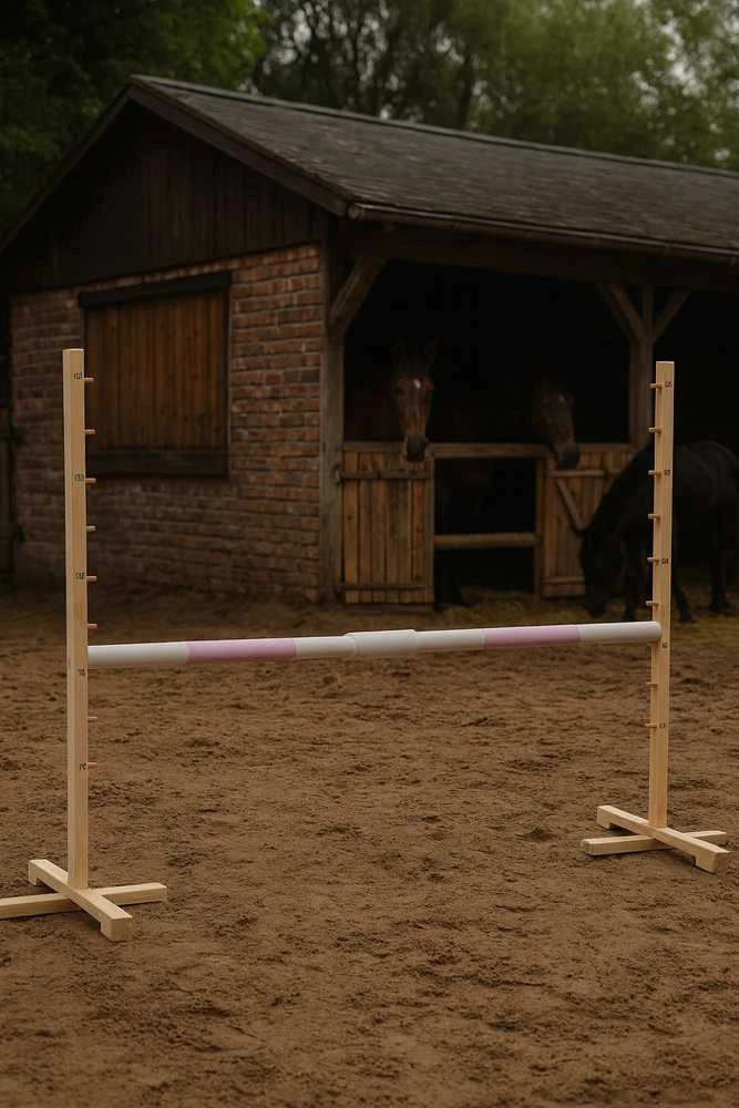 Šuolių kartis hobby horse sportui šviesiai rožinė 160 cm