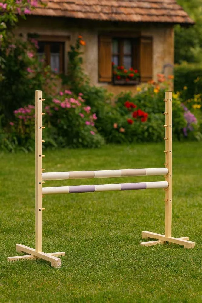 Šuolių kliūtis Hobby Horse 120 cm smėlio ir šviesiai rožinė su dviem kartelėmis