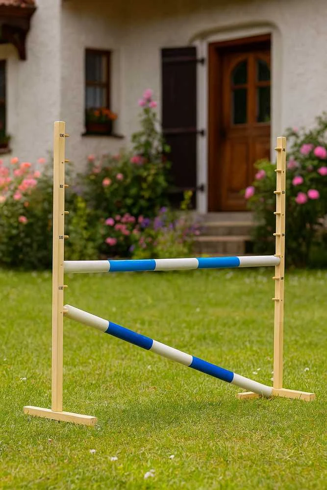 Šuolių kliūtis Hobby Horse ms 120 cm šviesiai mėlyna ir mėlyna su dviem kartimis