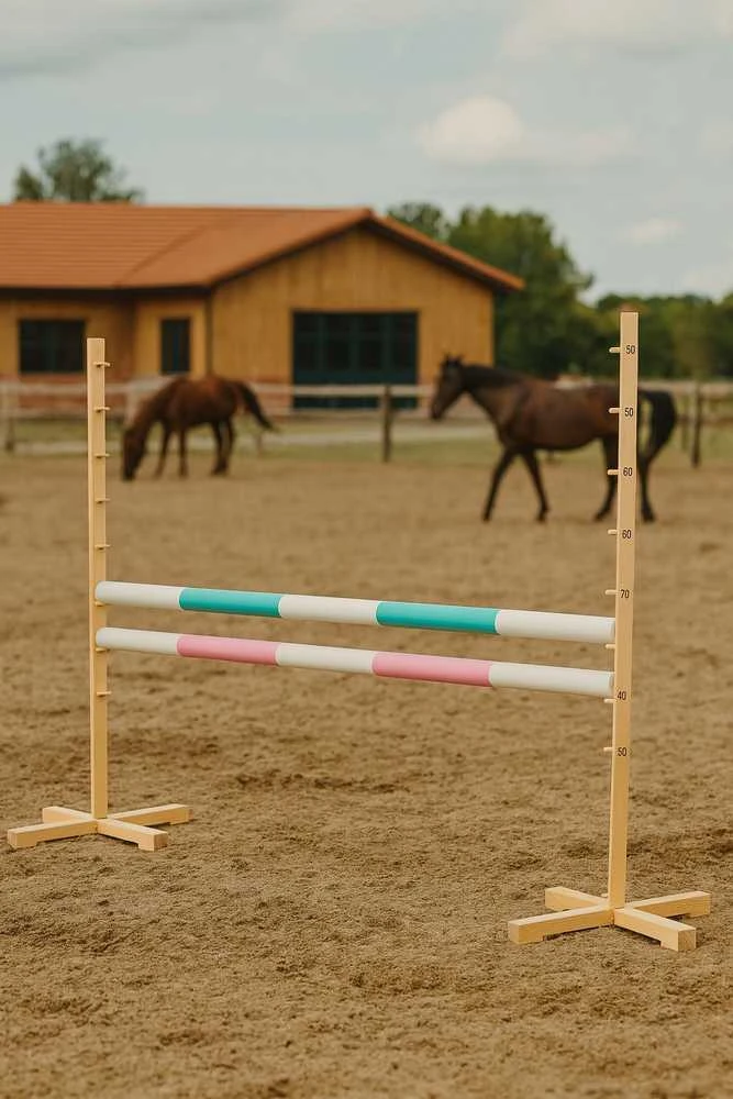 Šuolių kliūtis hobi arkliukui 120 cm mėtų ir šviesiai rožinė