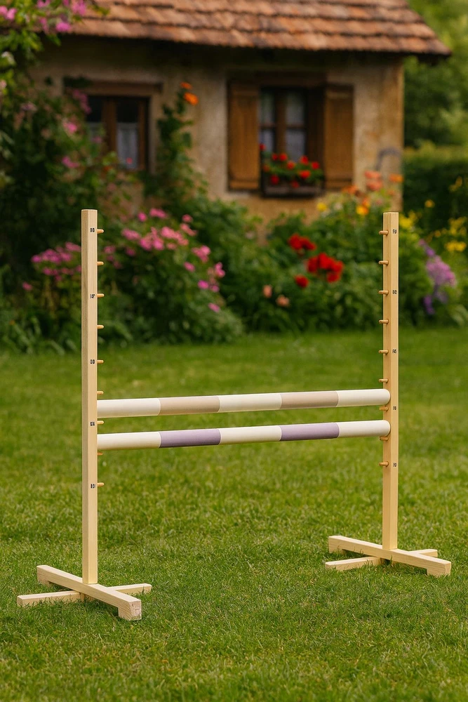 Šuolių kliūtis hobiarkliams 120 cm smėlio ir šviesiai violetinė