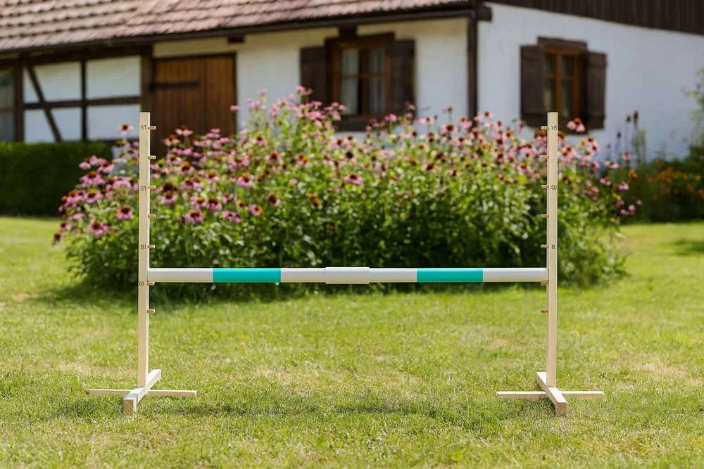 Šuolių kliūtis hobiarkliams 160×120 cm su mėtų spalvos kartimi