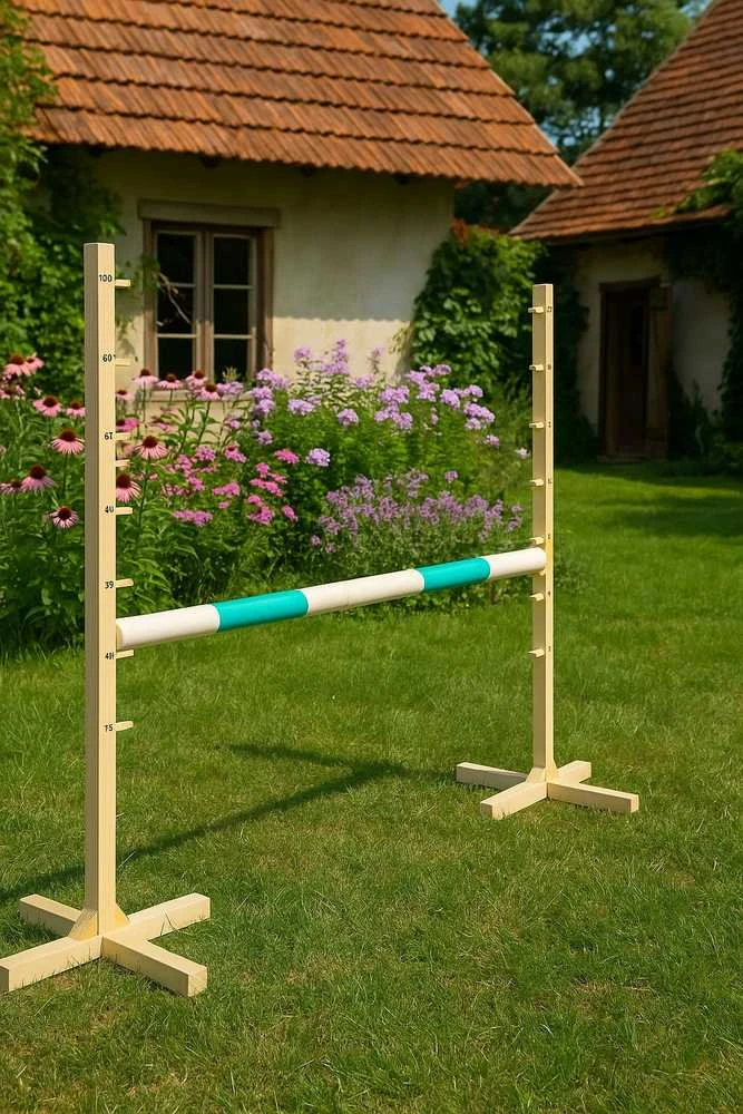 Šuolių kliūtis hobiarkliams 160×120 cm su mėtų spalvos kartimi