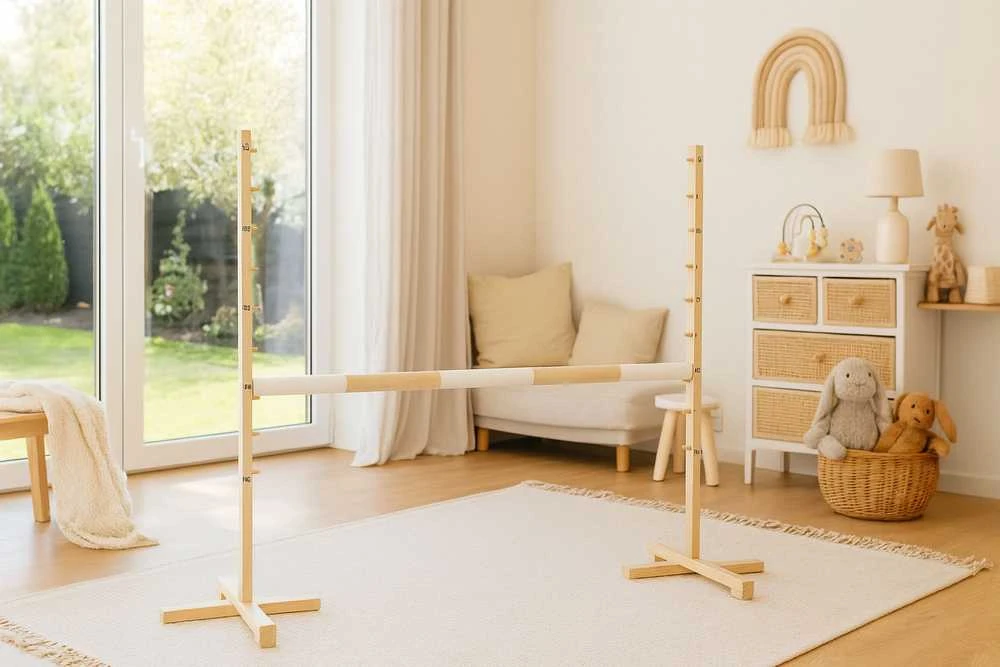 Šuolių kliūtis šviesiai smėlio spalvos medinė 120 cm