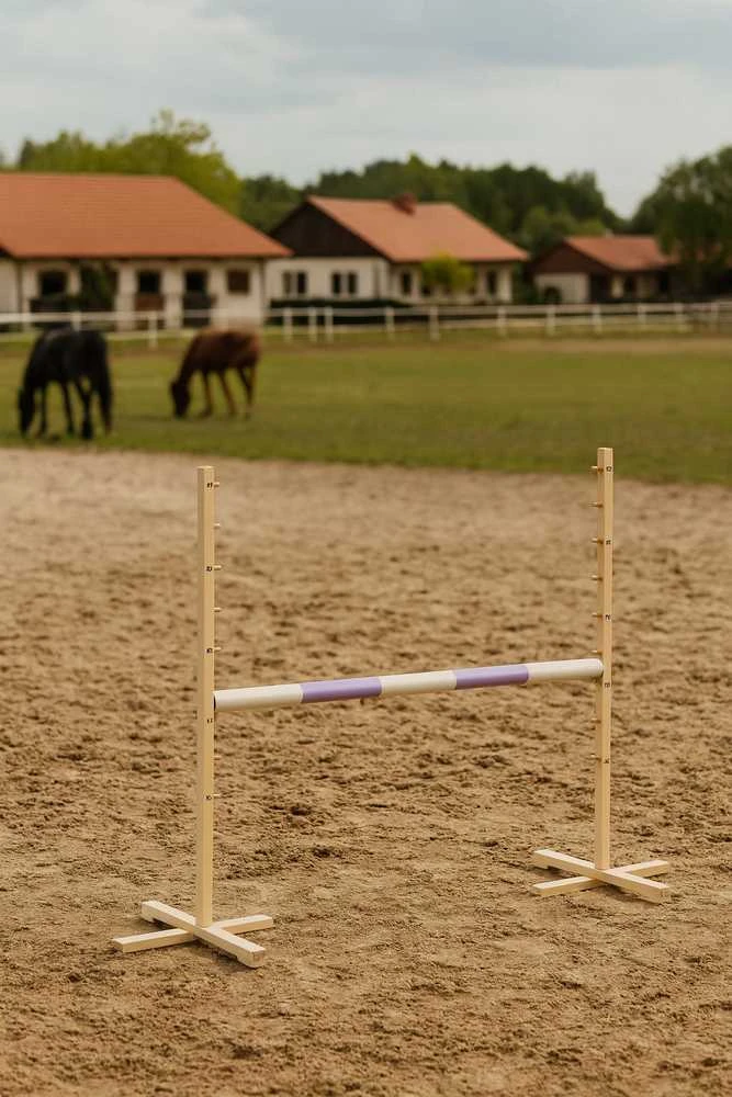 Šuolių kliūtis vaikiška su violetine kartimi 120 cm