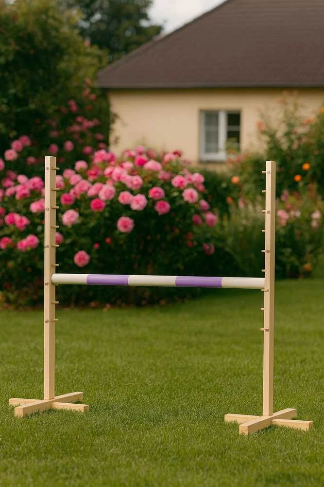 Šuolių kliūtis vaikiška su violetine kartimi 120 cm