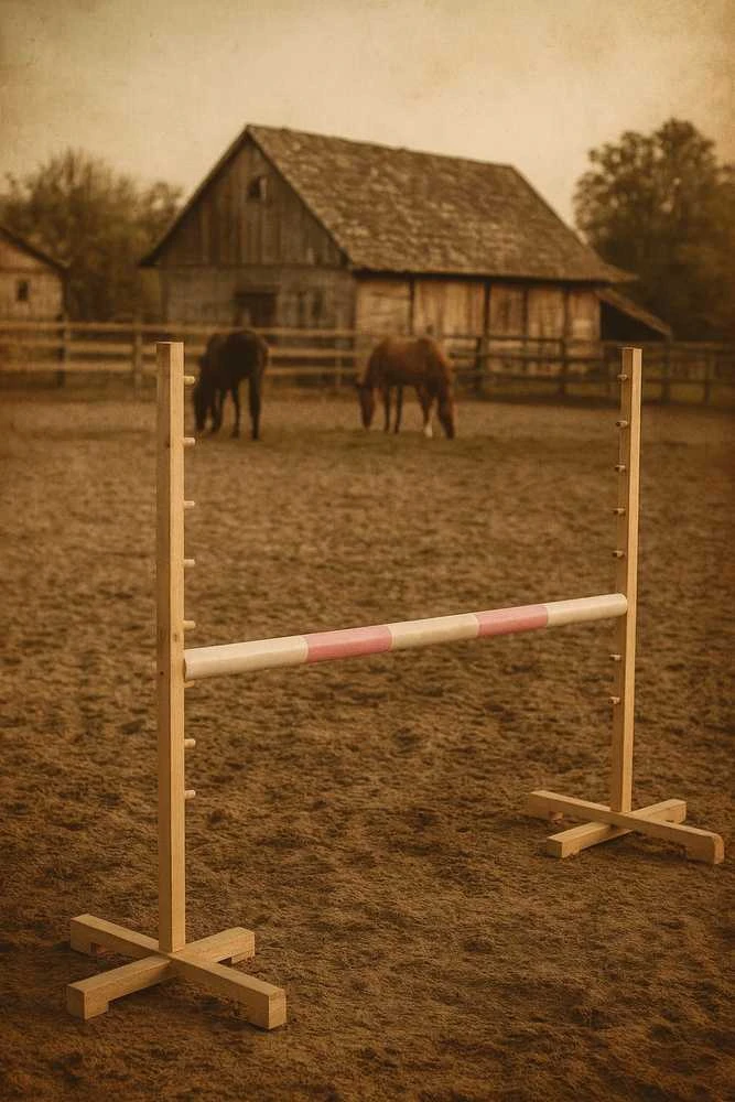 Šuolių kliūtis vaikiška šviesiai rožinė medinė 120 cm