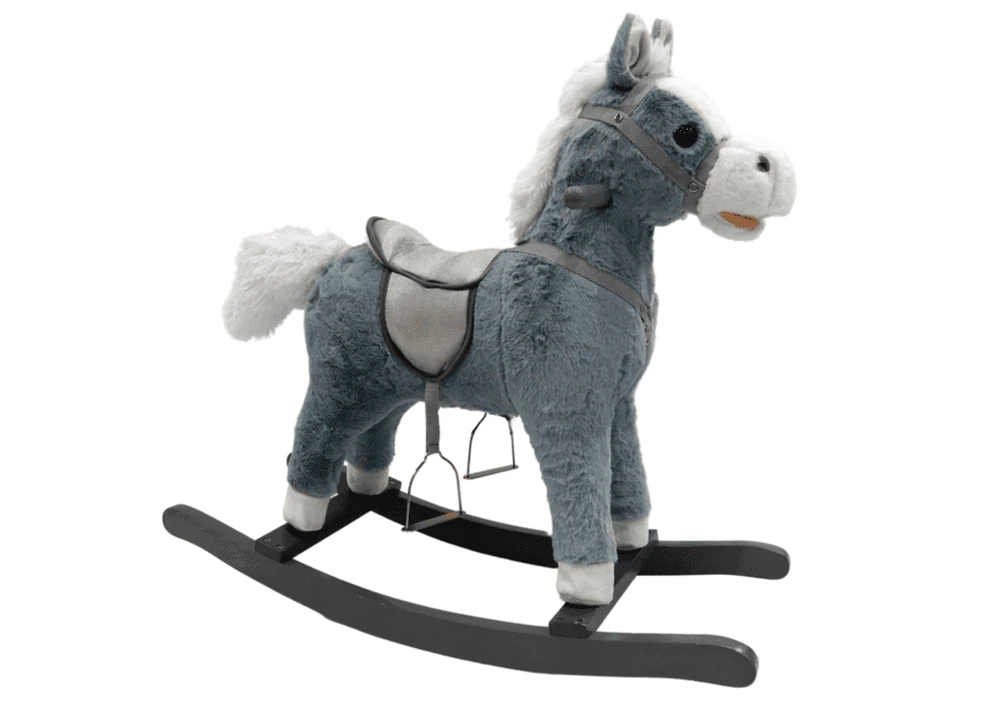 Lean Toys Supamasis arkliukas 74 cm, pilkas