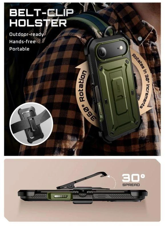 Supcase UB Pro dėklas skirtas iPhone 17 Air – žalios spalvos