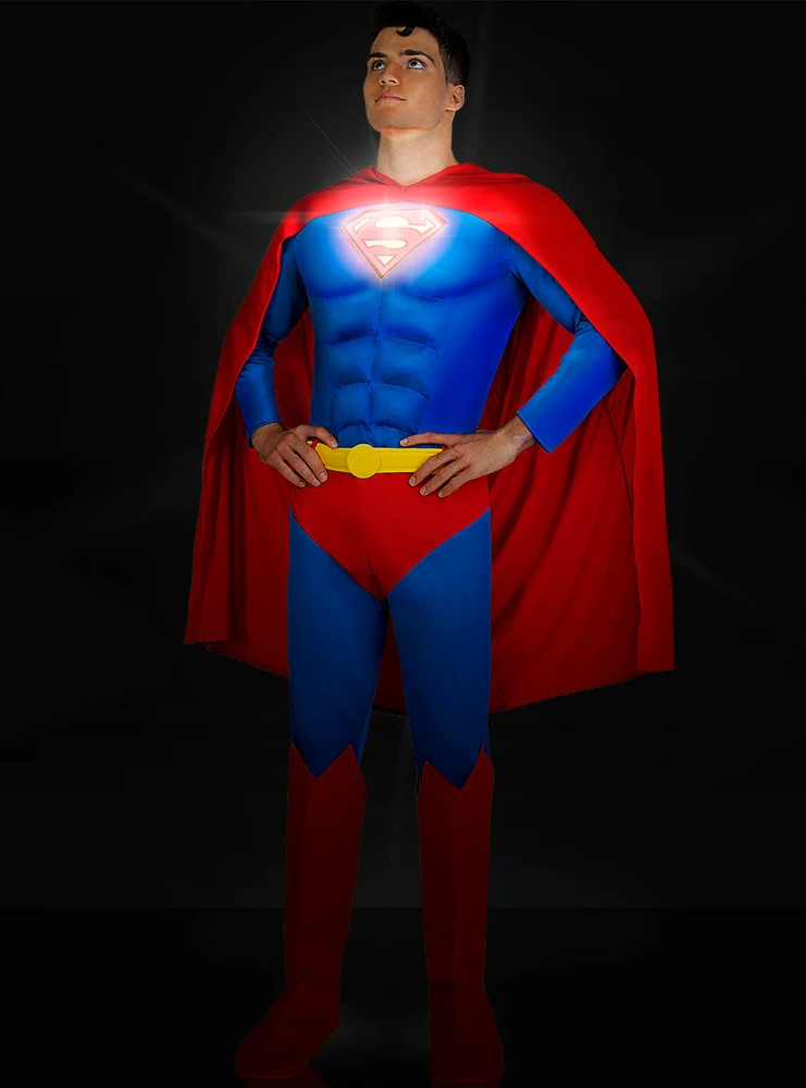 Supermeno kostiumas su šviesomis vyrams