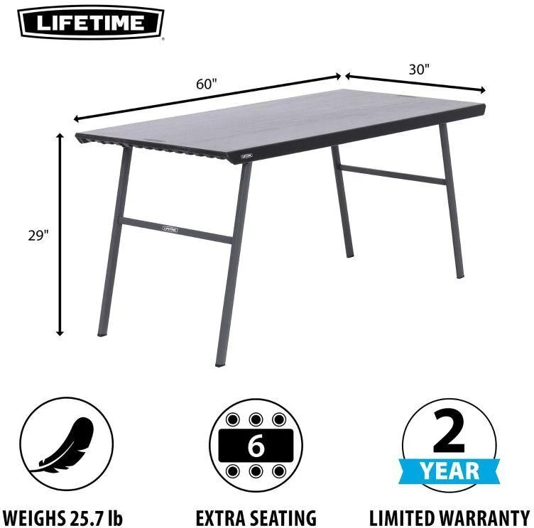 Surenkamas stalas Lifetime 152 cm 80957