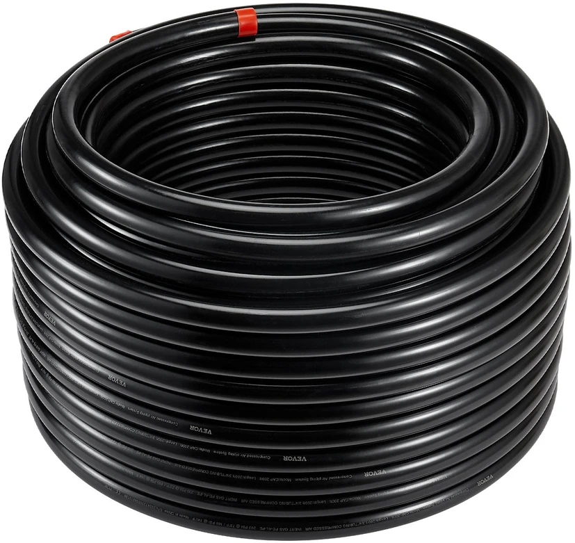 Vevor Oro kompresoriaus linijos komplektas 3/4'' x 60,96 m, juodas