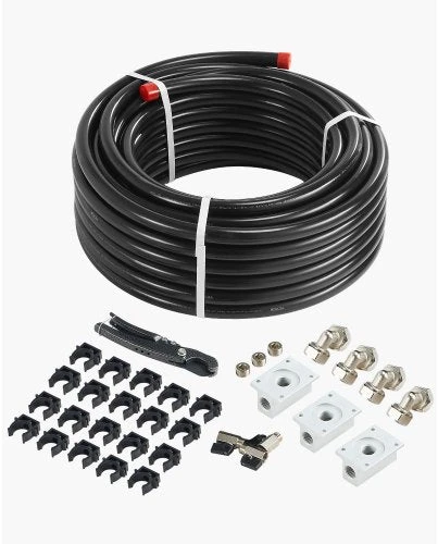 VEVOR oro kompresoriaus linijos komplektas 3/4'' x 30,48 m juodas
