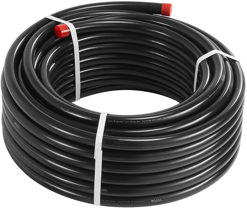VEVOR oro kompresoriaus linijos komplektas 3/4'' x 30,48 m juodas
