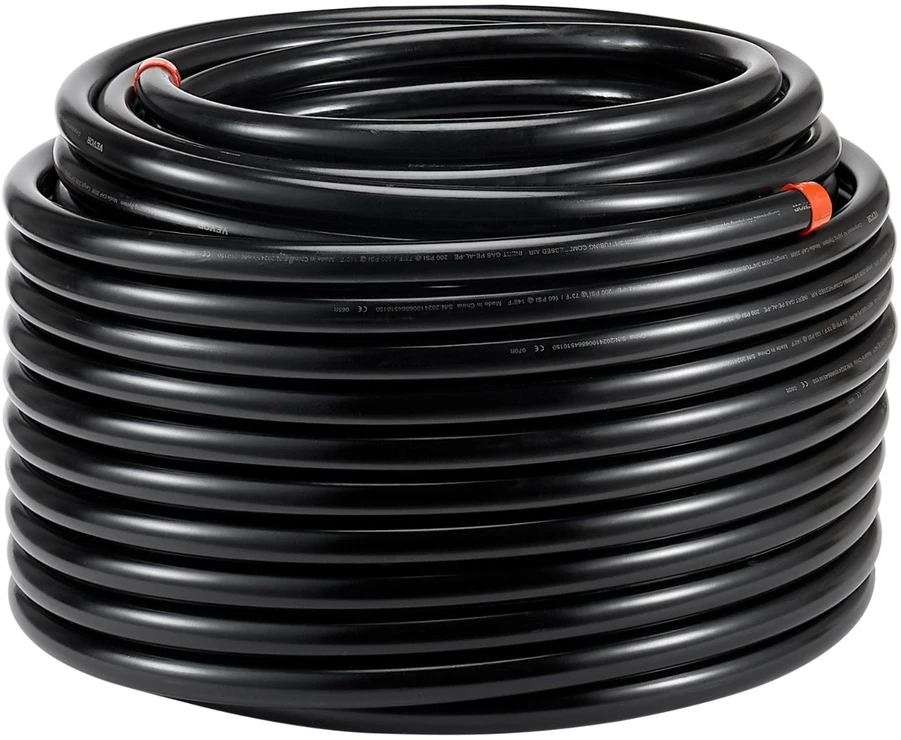 Vevor Oro kompresoriaus linijos komplektas 3/4'' x 60,96 m, juodas