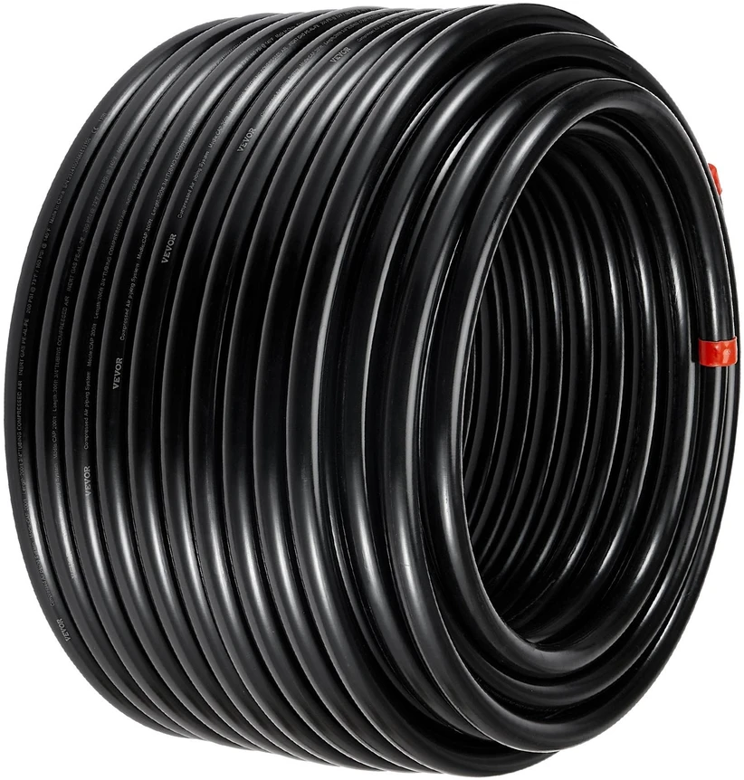 Vevor Oro kompresoriaus linijos komplektas 3/4'' x 60,96 m, juodas